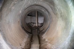 Tanque de amortiguación de lluvias en  Av. Ramón Anador entre Navarra y Maipú, 19 de mayo de 2022