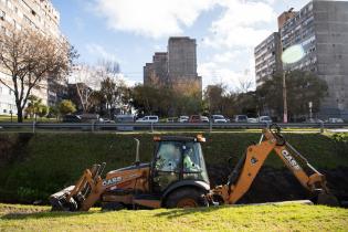 Obras viales en el puente de la calle Erevan en el marco del Plan ABC +Unión - Malvín Norte , 10 de junio de 2022