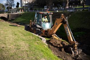 Obras viales en el puente de la calle Erevan en el marco del Plan ABC +Unión - Malvín Norte , 10 de junio de 2022