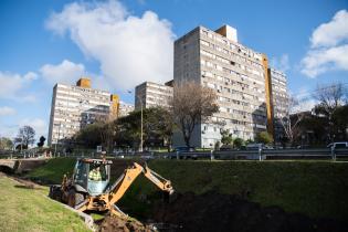 Obras viales en el puente de la calle Erevan en el marco del Plan ABC +Unión - Malvín Norte , 10 de junio de 2022