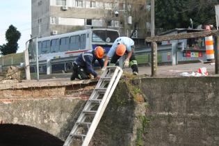 Obras viales en el puente de la calle Erevan en el marco del Plan ABC +Unión - Malvín Norte