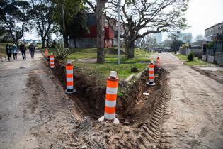 Obras de vialidad en la calle Diagonal Malvín Norte en el marco del Plan ABC+, 21 de julio de 2022