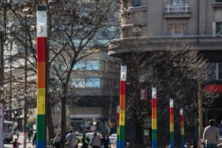 Intervención en la explanada de la Intendencia de Montevideo en el marco del Mes de la Diversidad