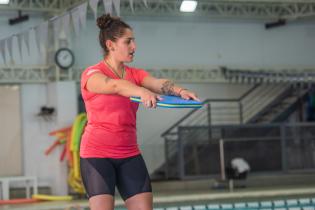 Clase de hidrogimnasia para personas mayores en el Club Tabaré Clase de hidrogimnasia para personas mayores en el Club Tabaré, 05 de octubre de 2022