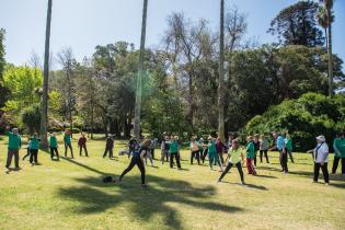 Clase de gimnasia para personas mayores en el Espacio Barradas, 5 de octubre de 2022