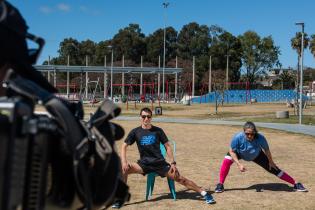 Rodaje del programa «En movimiento» en el parque Débora Céspedes 