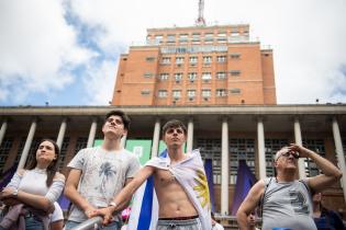 Partido de Uruguay - Ghana en la explanada de la Intendencia de Montevideo, 02 de diciembre de 2022