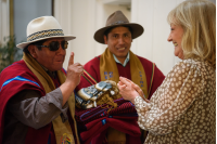 Reunión de la Intendenta Carolina Cosse con el Embajador de Bolivia y los alcaldes de Huarina y Huajata