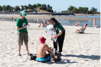 Intervención de limpieza en la playa Ramírez, 10 de enero de 2023