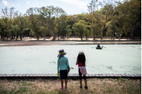 Limpieza en el lago del Parque Rivera, 06 febrero de 2023