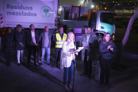 Conferencia de prensa por nuevos camiones de recolección de residuos