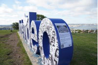 Intervención en letras de Montevideo en el marco del mes de la Memoria