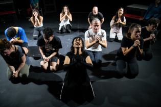 Ensayo de la obra «Edipo Rey» en el teatro Solís Ensayo de la obra «Edipo Rey» en el teatro Solís