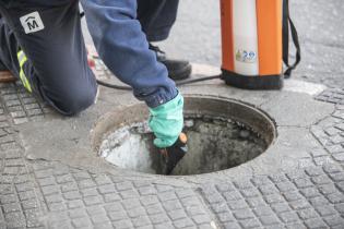 Fumagación en bocas de tormenta en parques y plazas