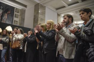 Velatorio de Mariano Arana en el atrio de la Intendencia de Montevideo