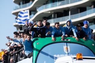 Llegada de la selección uruguaya de fútbol sub 20 ganadora de la Copa del Mundo