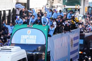 Llegada de la selección de uruguaya de fútbol sub 20 ganadora de la Copa del Mundo