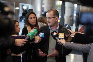 Guillermo Moncecchi, Director de Desarrollo Ambiental, en Presidencia por reunión sobre crisis hídrica. 