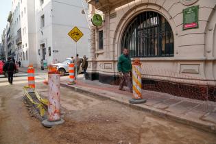 Obras en la calle Rincón en el marco del programa Late Ciudad Vieja , 03 de julio de 2023