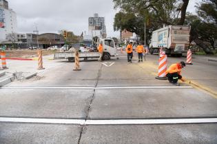 Obras en el semáforo de Av. Gral. Rivera y Bv. José Batlle y Ordoñez