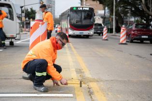 Obras en el semáforo de Av. Gral. Rivera y Bv. José Batlle y Ordoñez