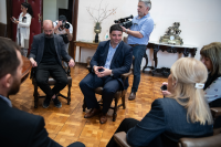 Intendenta de Montevideo Carolina Cosse recibe a Pedro Jisdonian, presidente de la departamental de Montevideo por el partido Nacional