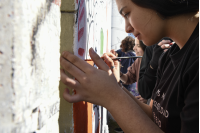 Realización de mural en plazoleta de avenida Agraciada y Zufriategui, barrio Paso Molino