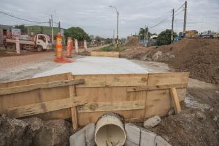 Avance de obras de saneamiento en el barrio Sarandí