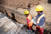 Recorrida por obra Sarandí en el marco del programa de Saneamiento Urbano