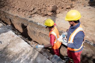 Recorrida por obra Sarandí en el marco del programa de Saneamiento Urbano