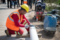 Recorrida por obra Sarandí en el marco del programa de Saneamiento Urbano