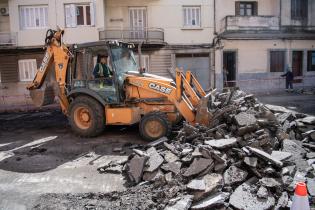 Obras en la calle Reconquista y Colón en el marco del programa Late Ciudad Vieja