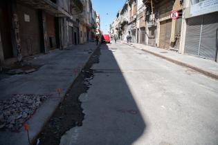 Obras en la calle Colón entre Washington y Sarandí el marco del programa Late Ciudad Vieja