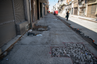 Obras en la calle Colón entre Washington y Sarandí el marco del programa Late Ciudad Vieja