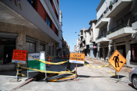 Obras en la calle Colón entre Washington y Sarandí el marco del programa Late Ciudad Vieja