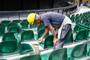 Avance de obras en el teatro de Verano Avance de obras en el teatro de Verano