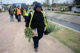 Plantación de flores del programa Mujeres que Reverdecen en el barrio Bajo Valencia Plantación de flores del programa Mujeres que Reverdecen en el barrio Bajo Valencia