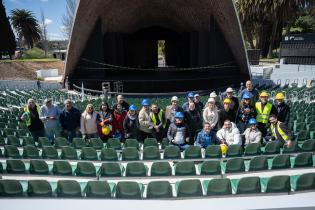 Intendenta Carolina Cosse visita obras en el Teatro de Verano, 27 de setiembre de 2023 