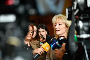 Almuerzo de trabajo con la prensa por anuncios sobre limpieza de la Intendencia de Montevideo