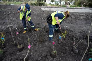 Plantación de flores con participantes del proyecto «Mujeres que Reverdecen» en el arroyo Manga Plantación de flores con participantes del proyecto «Mujeres que Reverdecen» en el arroyo Manga