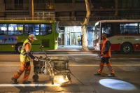  Pintura de carriles solo bus e instalación de cámaras en Av.8 de Octubre