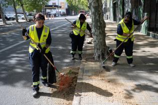 Cuadrilla de trabajo ABC realiza tareas de barrido en Avda. Agraciada desde Fraga hacia el Oeste