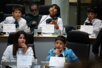 Sesión del Consejo de Niñas y Niños en la Junta Departamental de Montevideo