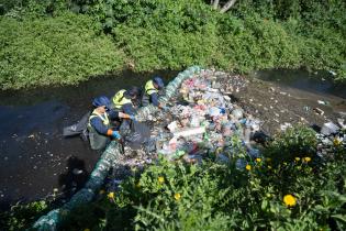 Limpieza de biobardas en el barrio Bajo Valencia