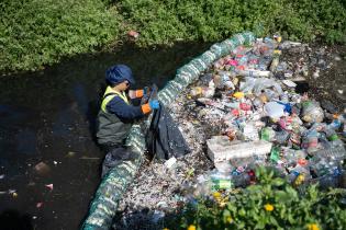 Limpieza de biobardas en el barrio Bajo Valencia