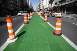 Avance de obras en ciclovía de Avda. 18 de Julio