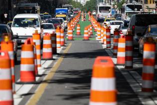 Avance de obras en ciclovía de Avda. 18 de Julio