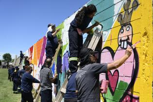 Mural por los 300 años de Montevideo en Cedel Casavalle