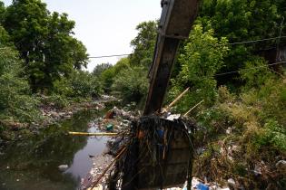 Trabajos de desobstrucción en el arroyo Pantanoso. Trabajos de desobstrucción en el arroyo Pantanoso, 14 de diciembre de 2023