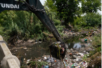 Trabajos de desobstrucción en el arroyo Pantanoso, 14 de diciembre  de 2023